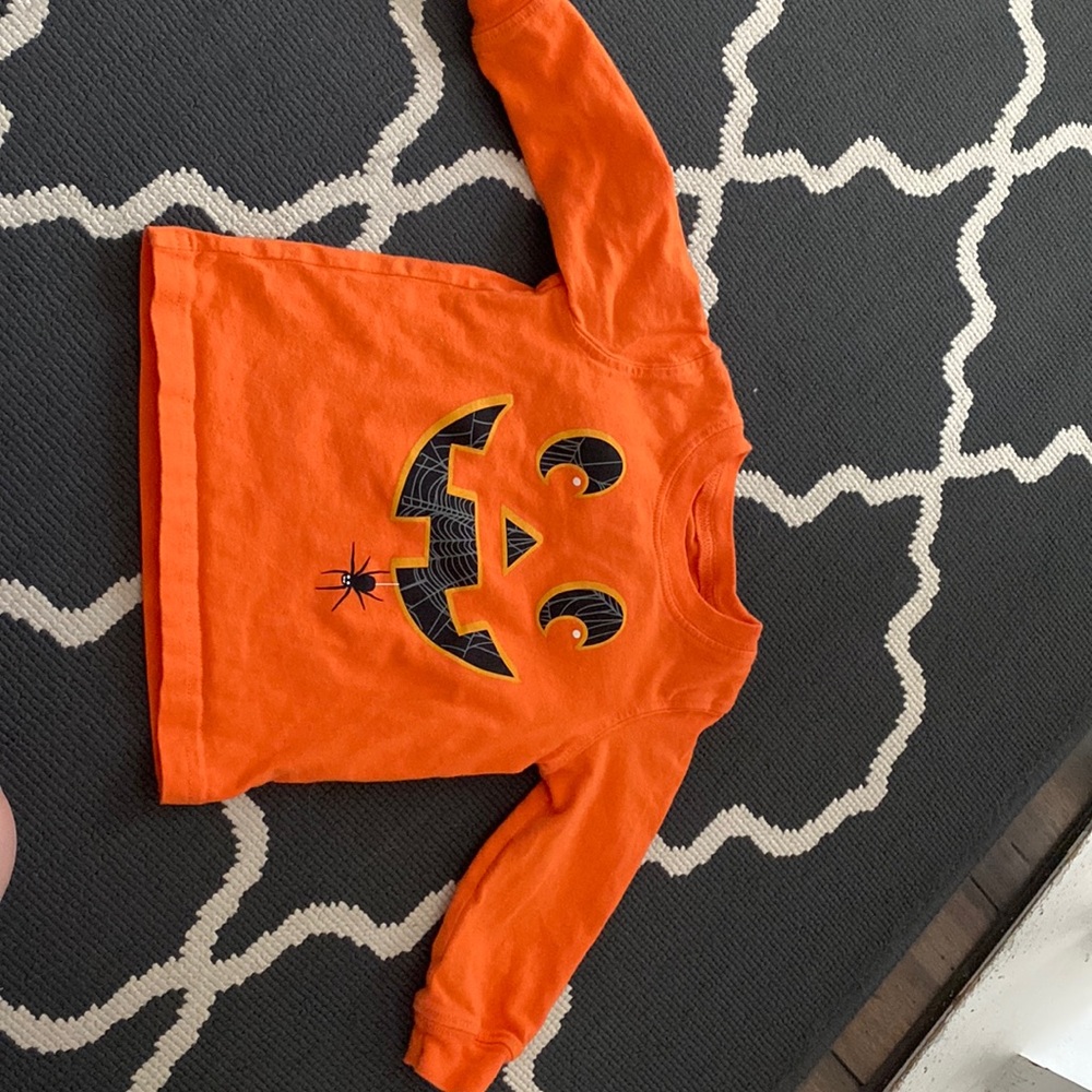 Carters 9 months Halloween shirt orange